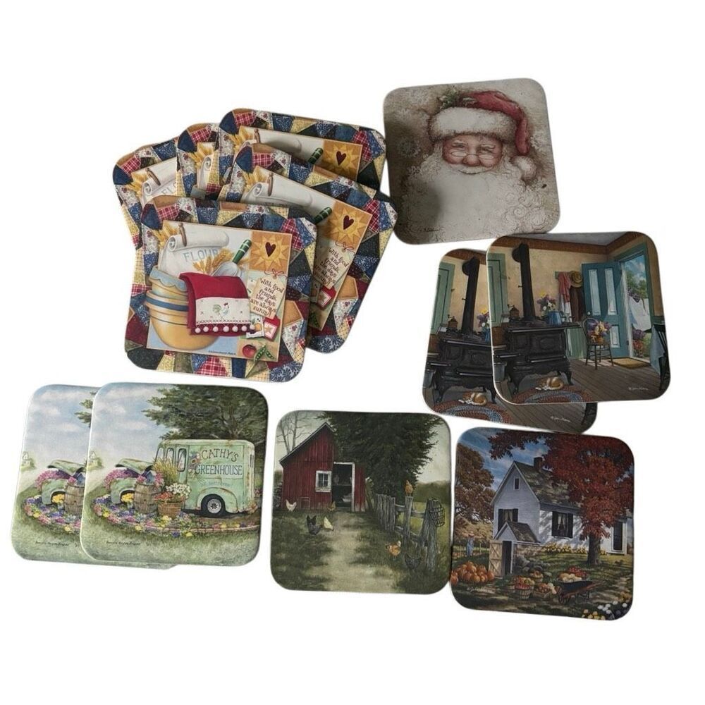 13 Miscellaneous Cork Back Drink Coasters